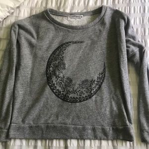 Grey Moon Print Sweatshirt